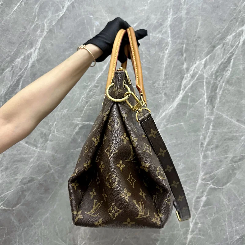 Louis Vuitton backpacks with a padded laptop compartment for travelLV Pallas MM Monogram Mustard