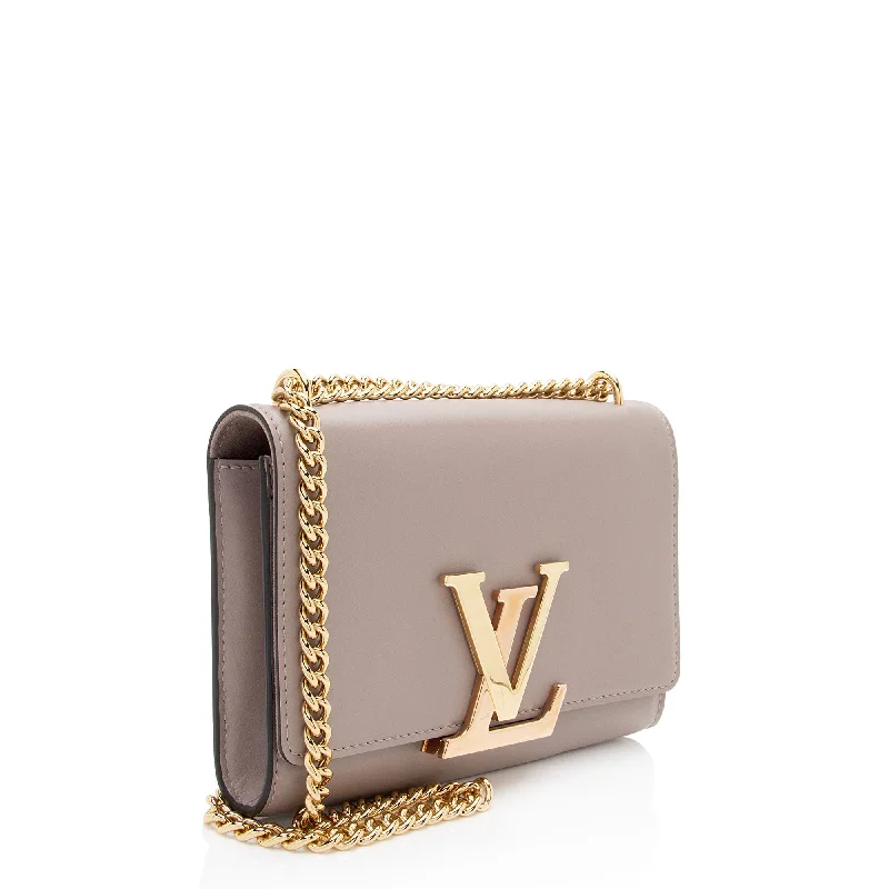 Louis Vuitton Twist bags with a crystal - embellished LV - turnlockLouis Vuitton Calfskin Chain Louise Shoulder Bag (xSUMPv)