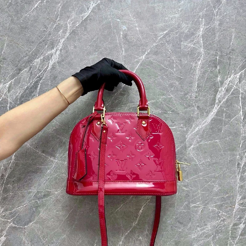 Louis Vuitton Alma bags with a detachable shoulder strap for versatility*Like New* LV Alma BB Vernis Red GHW