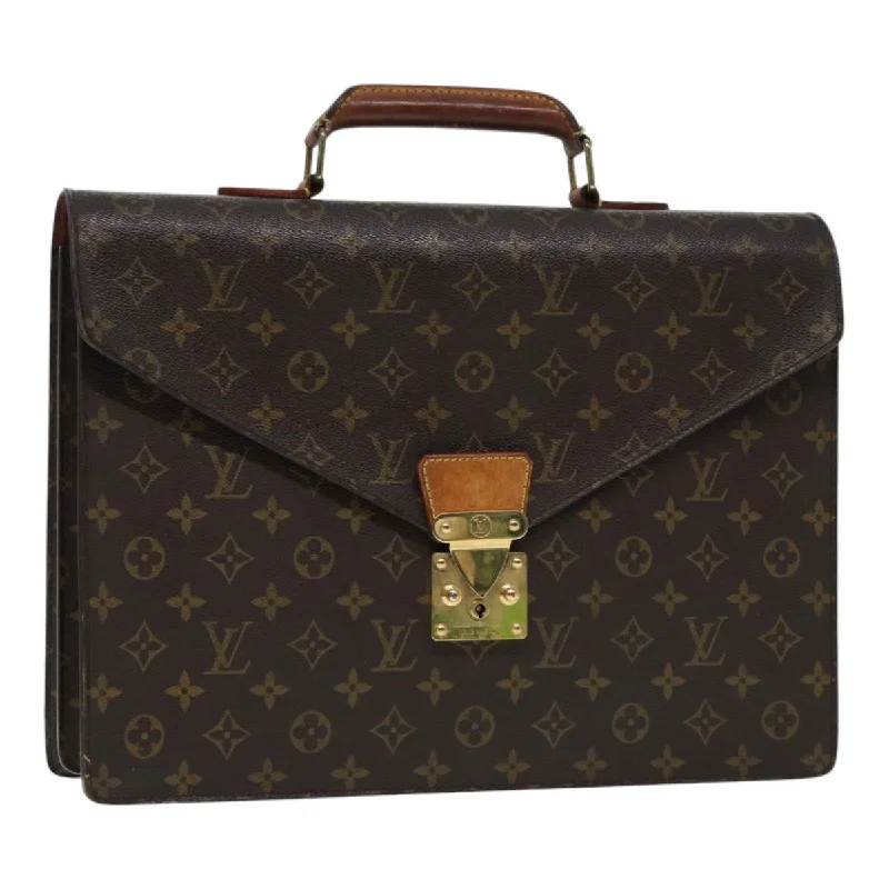 Louis Vuitton Petite Malle bags with a hard - shell structure for uniquenessLOUIS VUITTON Monogram Serviette Conseiller Briefcase M53331 LV Auth 84493