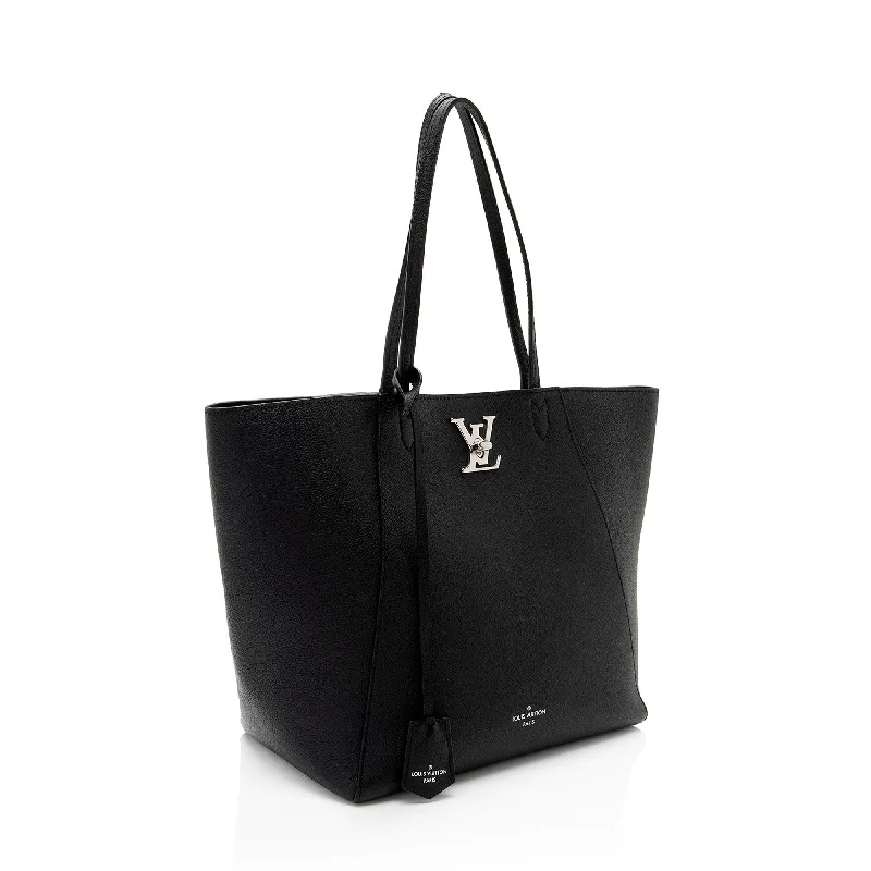 Louis Vuitton bags with a zippered interior pocket for better organizationLouis Vuitton Calfskin Lockme Cabas Tote (96IXTb)