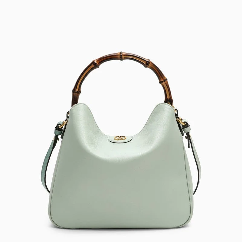 Women Gucci bags with a front - zip pocket for small itemsGucci Diana Medium Sage Green Shoulder Bag Women