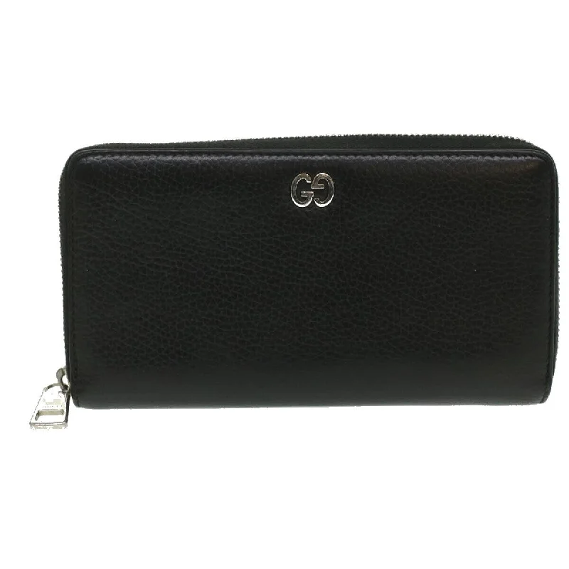 Women Gucci Sylvie bags with a monogram - embossed leatherGucci Long Wallet Leather Black