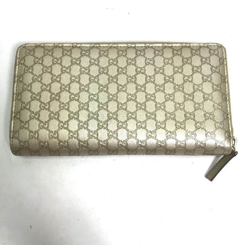 Women Gucci bags with a front - zip pocket for small itemsGUCCI Long Wallet Purse 388680 Sima leather gold Guccisima Zip Around mens Used