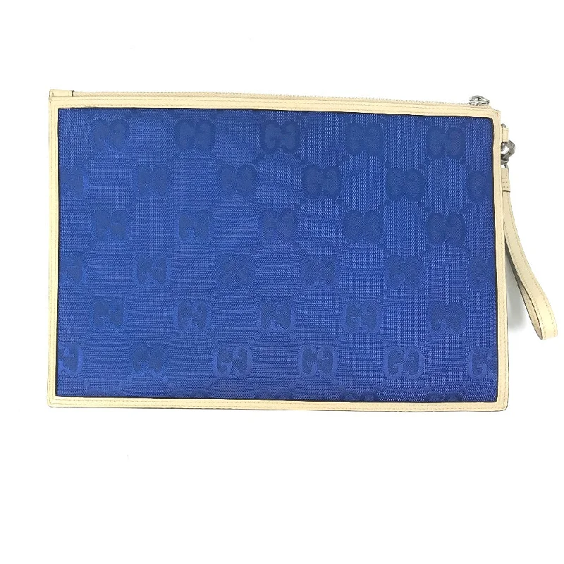 Women Gucci crossbody bags with a woven leather strapGUCCI Clutch bag 625598 Nylon / leather blue pouch bag Off The Grid Off The Grid mens Secondhand