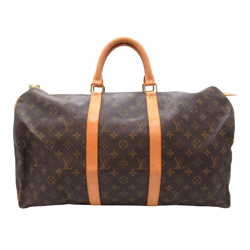 Louis Vuitton bags with a front - zip pocket for small items like keysLOUIS VUITTON Keepall 50 Travel