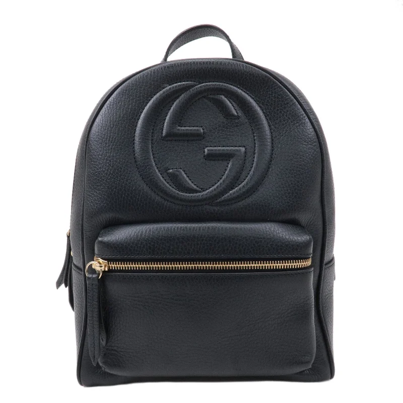 Ladies Gucci Dionysus bags with a detachable shoulder strapGUCCI SOHO Interlocking Leather Back Pack Ruck Sack Black 536192