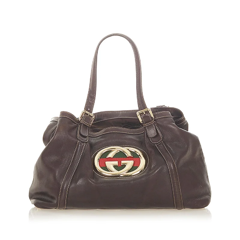 Gucci Dionysus bags for women with tiger - head claspsGucci Dialux Britt Leather Tote Bag (SHG-19227)