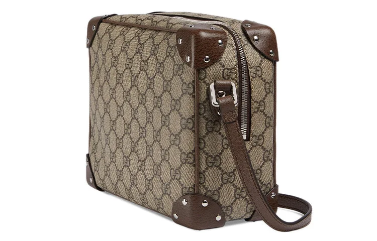 Gucci handbags for women with a back - zip pocketGUCCI Leather Detail Shoulder Bag Beige Ebony 626363-92TDN-8358