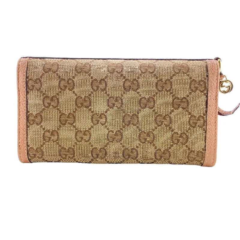 Gucci crossbody bags for women with adjustable leather strapsGUCCI Long Wallet Purse 323396 Canvas, Leather beige GG canvas Zippered Coin Pocket Long Wallet Women Used