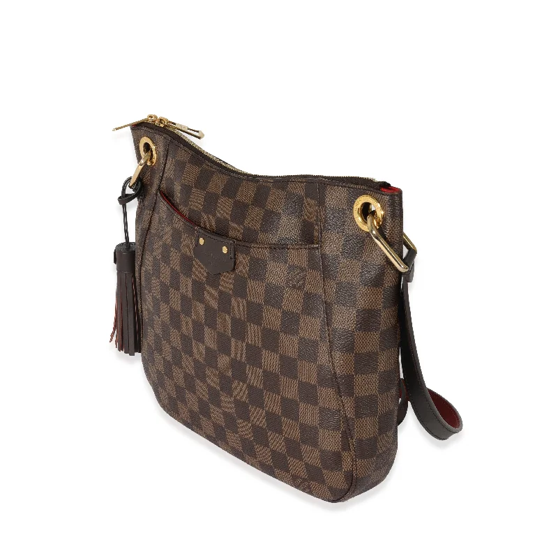 Louis Vuitton tote bags with a double - handle and shoulder - strap optionLouis Vuitton Canvas Damier Ebene South Bank Besace