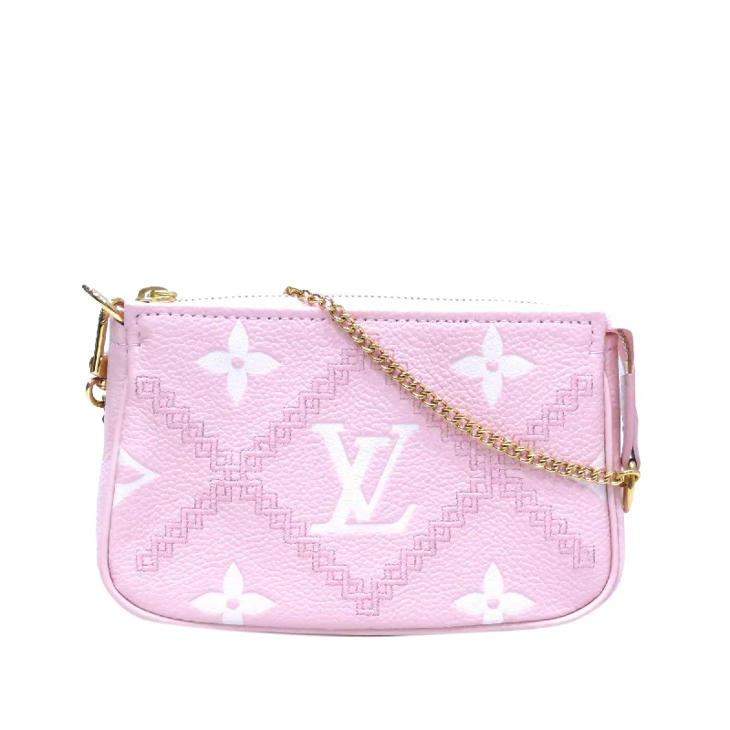 Louis Vuitton Capucines bags with smooth calfskin leather for luxuryLouis Vuitton Broderies Pochette Accessoires Mini Pink Giant Monogram Empreinte