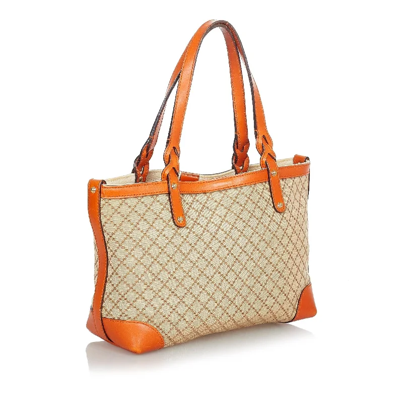 Women Gucci Sylvie bags with a detachable ribbon detailGucci Diamante Craft Canvas Tote Bag (SHG-6RuQKX)