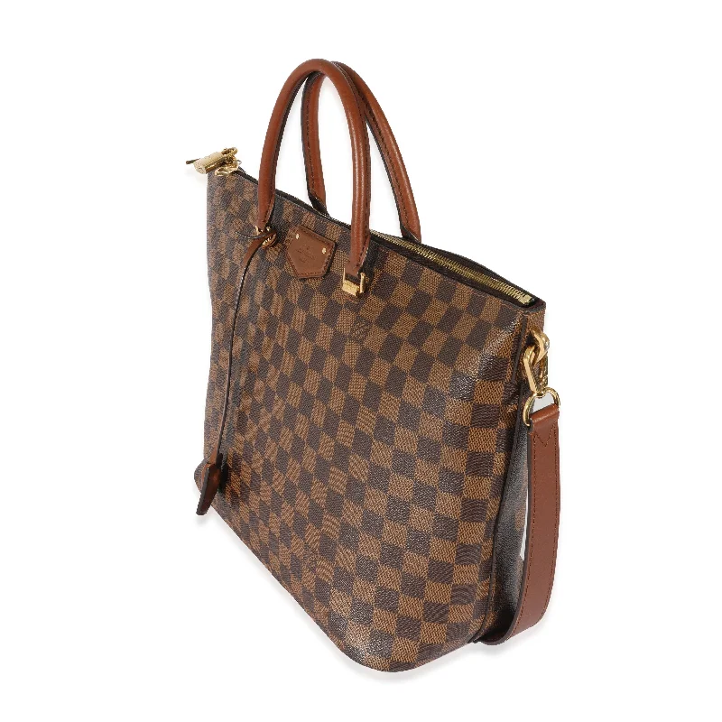 Ladies Louis Vuitton shoulder bags with a tassel decoration for charmLouis Vuitton Damier Ebene Canvas Belmont Tote