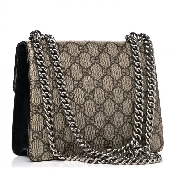 Women Gucci bags with a detachable mobile phone holderGUCCI GG Supreme Monogram Mini Dionysus Shoulder Bag Black