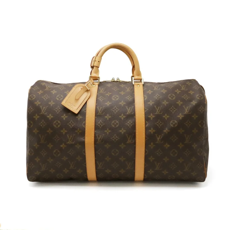 Louis Vuitton crossbody bags with a printed floral pattern for femininityLOUIS VUITTON Keepall 50 Travel