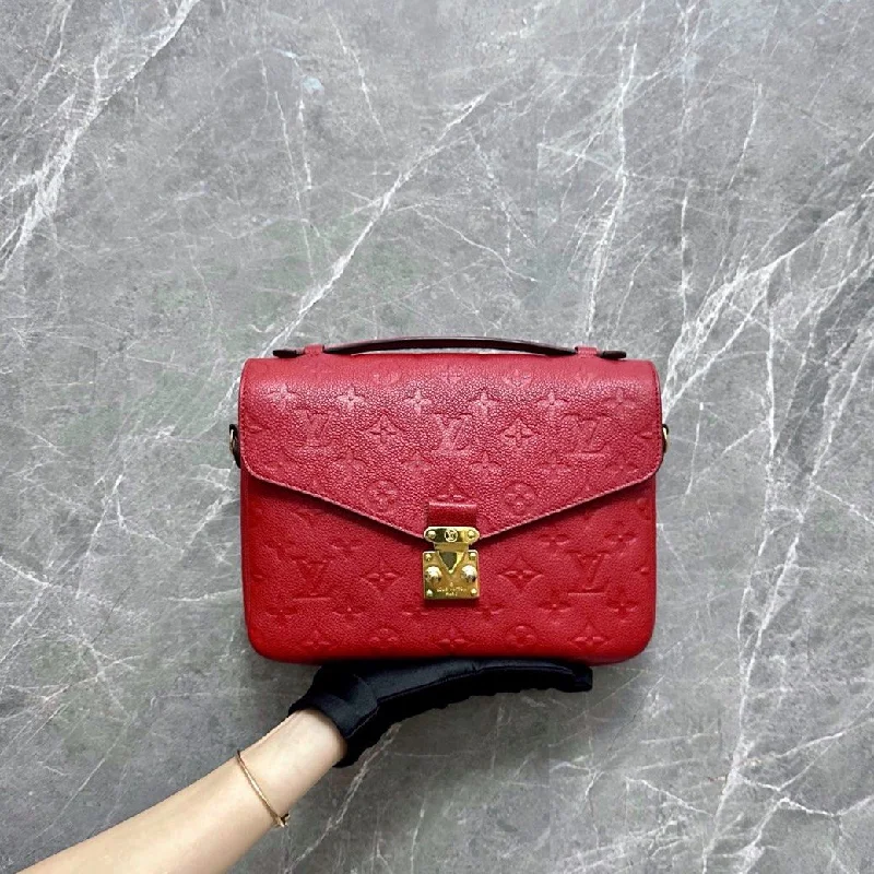 Louis Vuitton Speedy bags in monogram canvas for a classic lookLV Pochette Metis Red Scarlet Calfskin