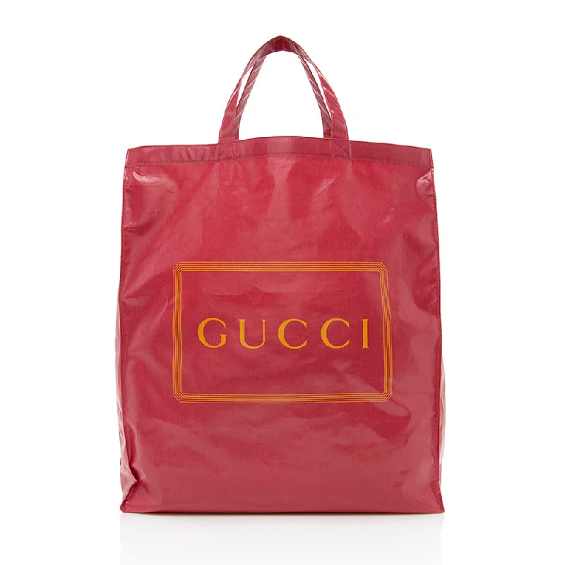 Women Gucci bags with a detachable mobile phone holderGucci Coated Canvas Logo Tote