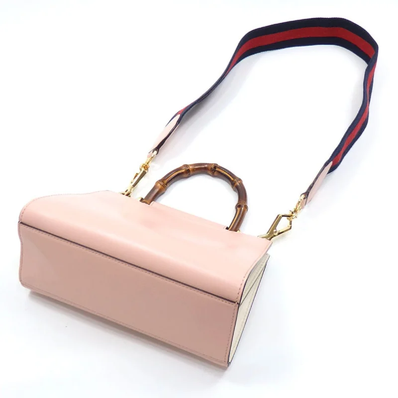 Ladies Gucci shoulder bags with a magnetic - closure flapGUCCI Handbag Bamboo Women's Pink Leather 470271 Shoulder Nimfair