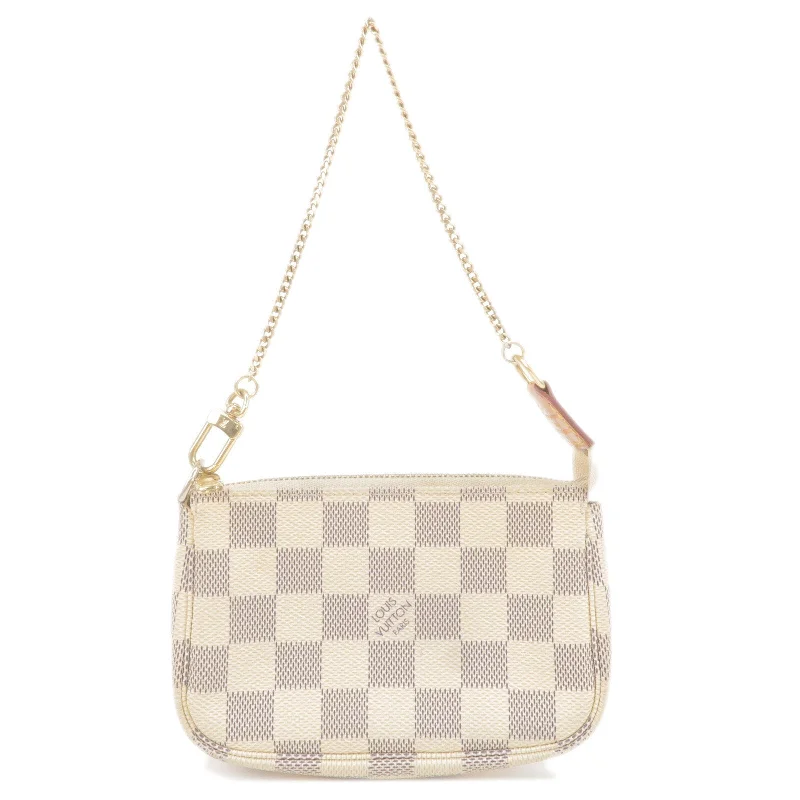 Louis Vuitton bags with a zippered interior pocket for better organizationLouis Vuitton Damier Azur Mini Pochette Accessoires Pouch N58010