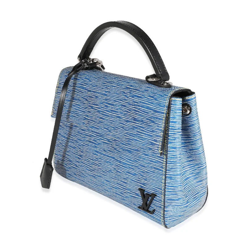 Louis Vuitton bags with a detachable mirror inside for on - the - go touch - upsLouis Vuitton Blue Epi Denim Cluny BB