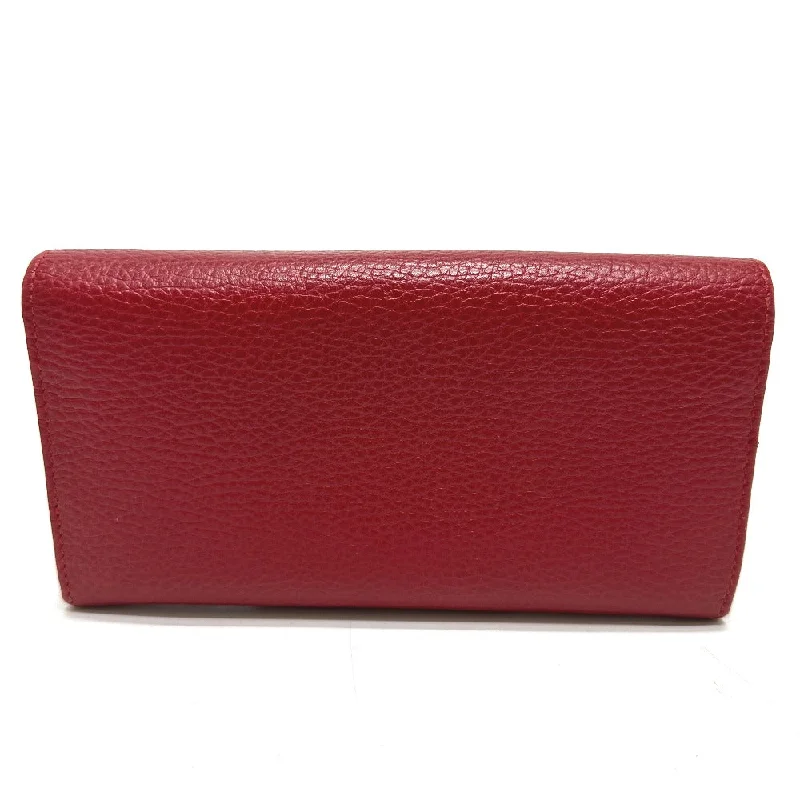 Women Gucci bags with a detachable mobile phone holderGUCCI Long Wallet Purse 456116 leather Red FF Marmont Women Used