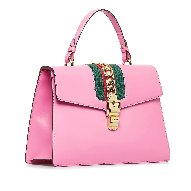 Women Gucci bags with a detachable mobile phone holderGucci Medium Sylvie Satchel (SHG-ZwSUYi)