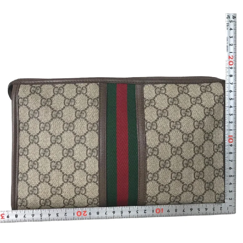 Women Gucci Sylvie bags with a detachable ribbon detailGUCCI Clutch bag 598234 493075 GG Supreme Canvas beige business bag Ofidia mens Secondhand