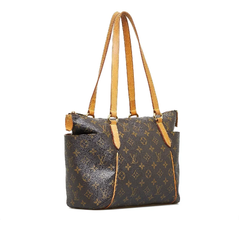 Louis Vuitton tote bags with a printed LV logo on the front for brand visibilityBrown Louis Vuitton Monogram Totally PM Tote Bag