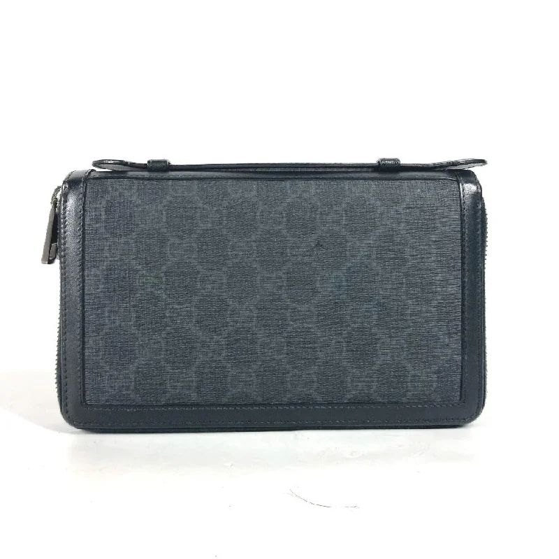 Women Gucci Sylvie bags with a detachable ribbon detailGUCCI Long Wallet Purse 395708�@ GG Supreme canvas, leather black handbag bag GG Supreme Travel Case mens Used