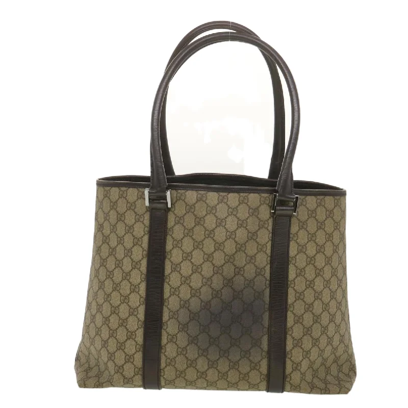 Women Gucci tote bags in GG Supreme canvas for a branded feelGUCCI GG Canvas Shoulder Bag PVC Leather Beige 114288  ro896