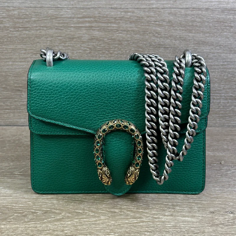 Gucci crossbody bags for women with adjustable leather strapsGucci Calfskin Mini Dionysus Shoulder Bag - Emerald