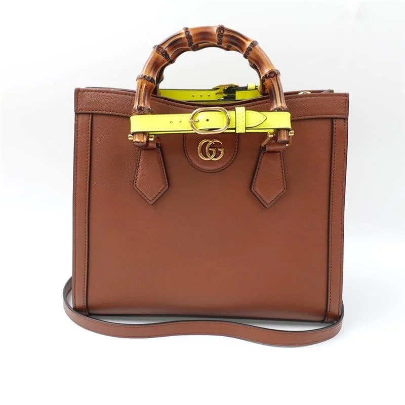 Medium - sized Women Gucci handbags for everyday useGucci Diana Brown Calfskin Shoulder Bag With Bamboo Handles