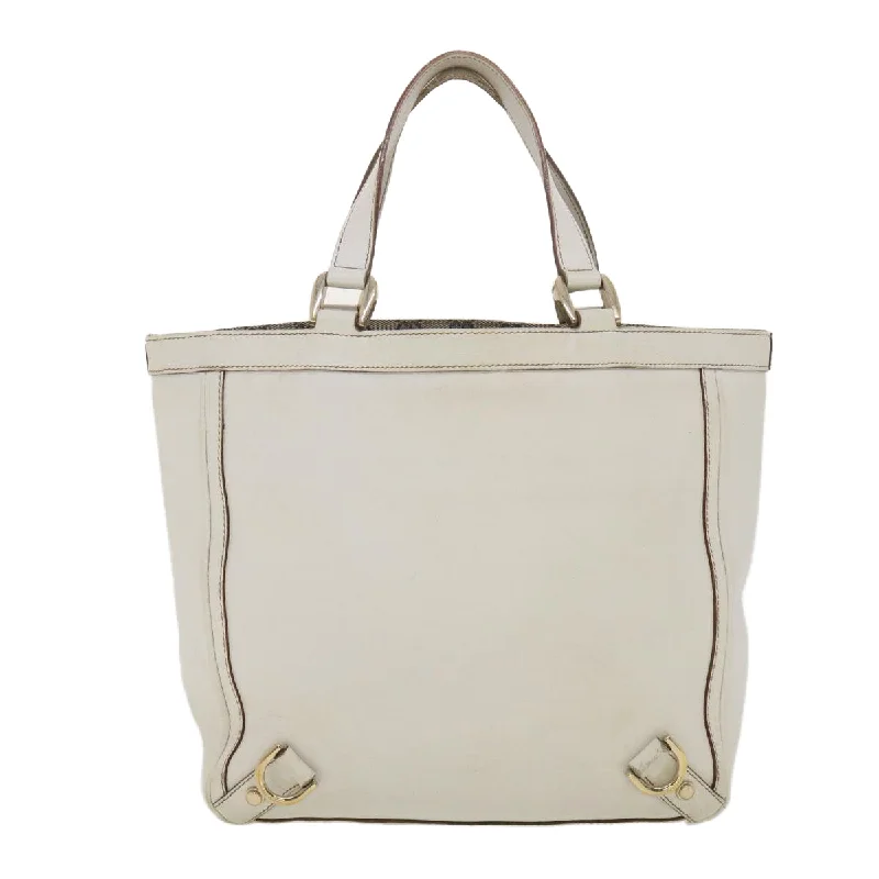 Gucci tote bags for women with a double - handle designGUCCI Shoulder Bag Leather White 130739  38678