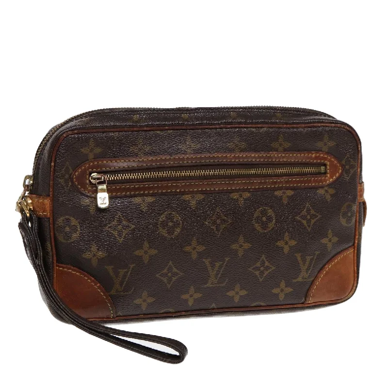 Louis Vuitton Twist bags with a snakeskin - effect panel for a bold lookLOUIS VUITTON Monogram Marly Dragonne GM Clutch Bag M51825 LV Auth bs16946