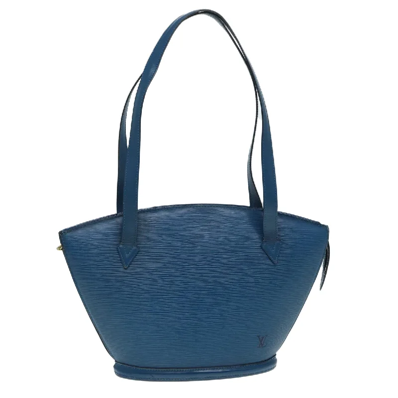 Louis Vuitton Petite Malle bags with a hard - shell structure for uniquenessLOUIS VUITTON Epi Saint Jacques Poignees Long Hand Bag Blue M52265 Auth ki4730