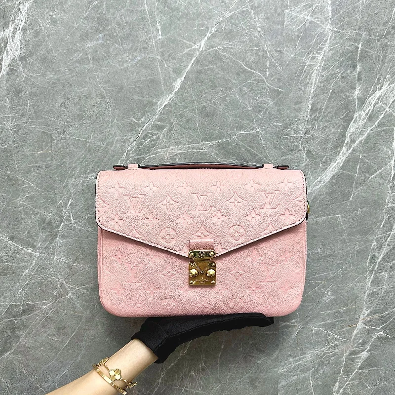 Louis Vuitton bags with a magnetic snap closure for easy accessLV Pochette Metis Sakura Pink Calfskin GHW