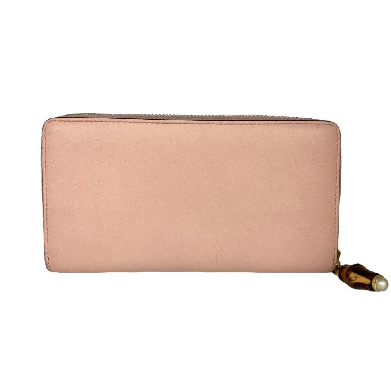 Women Gucci Sylvie bags with a detachable ribbon detailGUCCI Long Wallet Purse 453158 leather pink Zip Around Bamboo Nim Fair Women Used