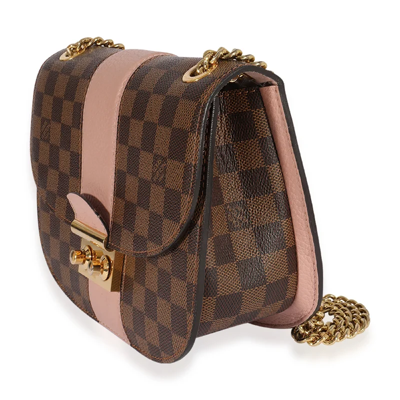 Louis Vuitton backpacks with a padded back panel for comfort during long - wearLouis Vuitton Damier Ebene & Magnolia Cuir Taurillon Wight Shoulder Bag