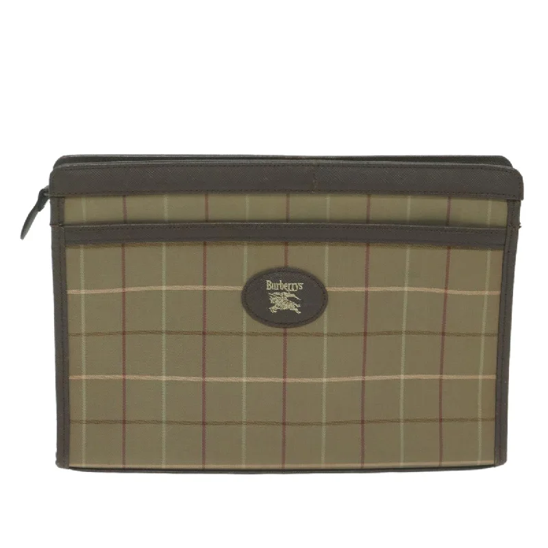 Easy - to - Clean Burberry Bags for Busy LifestylesBURBERRYSs Nova Check Clutch Bag Canvas Brown  fm3178