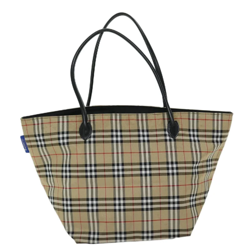 Pattern - Mixing Burberry Bags for a Fashion - Forward LookBURBERRYSs Nova Check Blue Label Tote Bag Nylon Beige  yb525