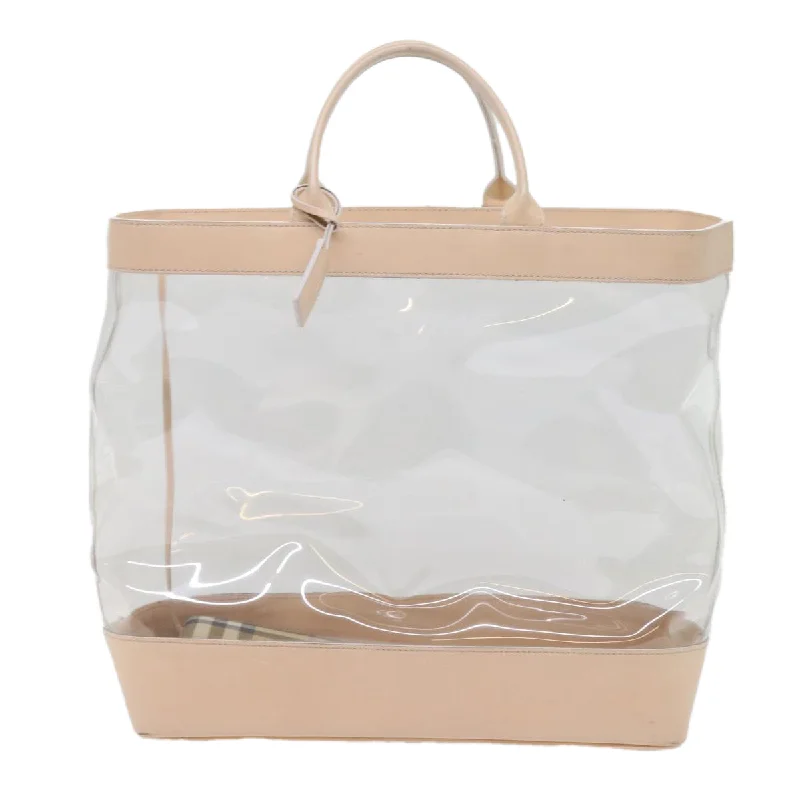 Child - Sized Burberry Bags for Little FashionistasBURBERRY Nova Check Tote Bag Leather plastic Clear Beige  bs10375