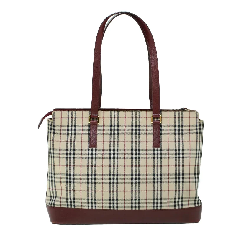 Sustainable Burberry Bags Made from Recycled MaterialsBURBERRY Nova Check Tote Bag Canvas Leather Beige Red  54022