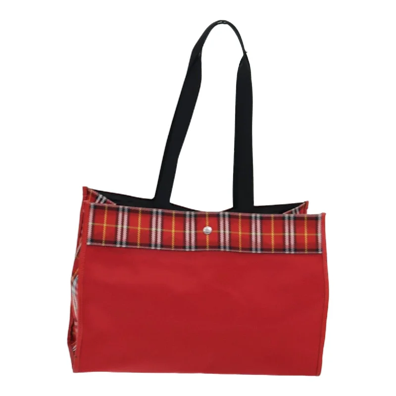 Affordable Replica - Looking Burberry BagsBURBERRY Nova Check Tote Bag Nylon Red Silver  ki4714