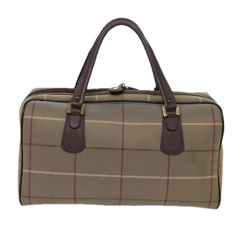 Travel - Approved Burberry Carry - on BagsBURBERRYSs Nova Check Boston Bag Nylon Canvas Brown  hk981