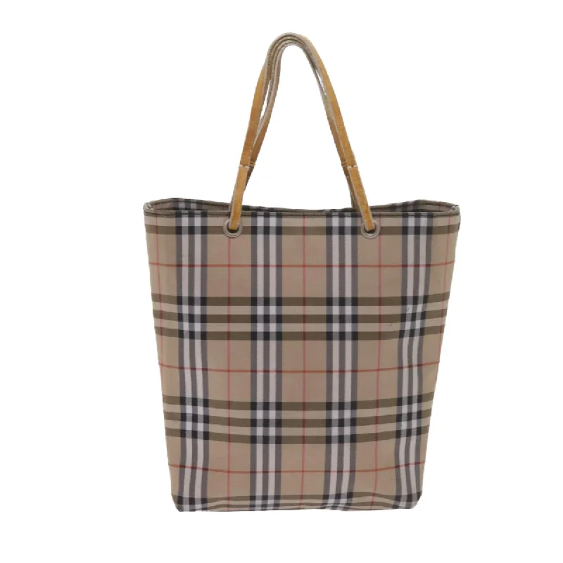 Statement - Making Oversized Burberry BagsBURBERRY Nova Check Tote Bag Nylon Beige  bs10434