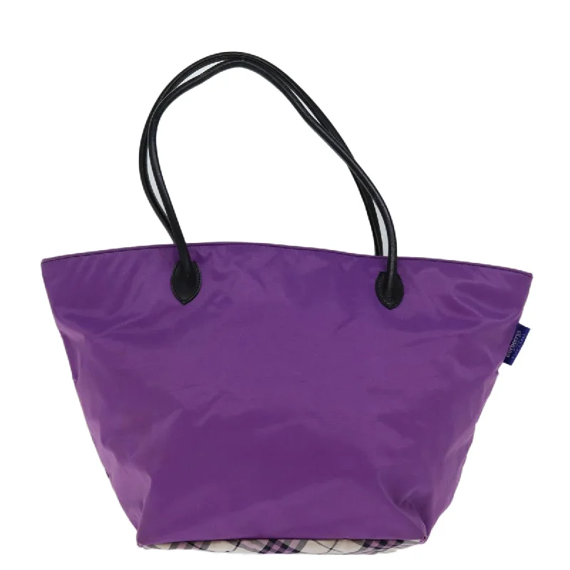 Burberry Bags with Magnetic Closures for Quick AccessBURBERRYSs Nova Check Blue Label Tote Bag Nylon Purple  bs14287