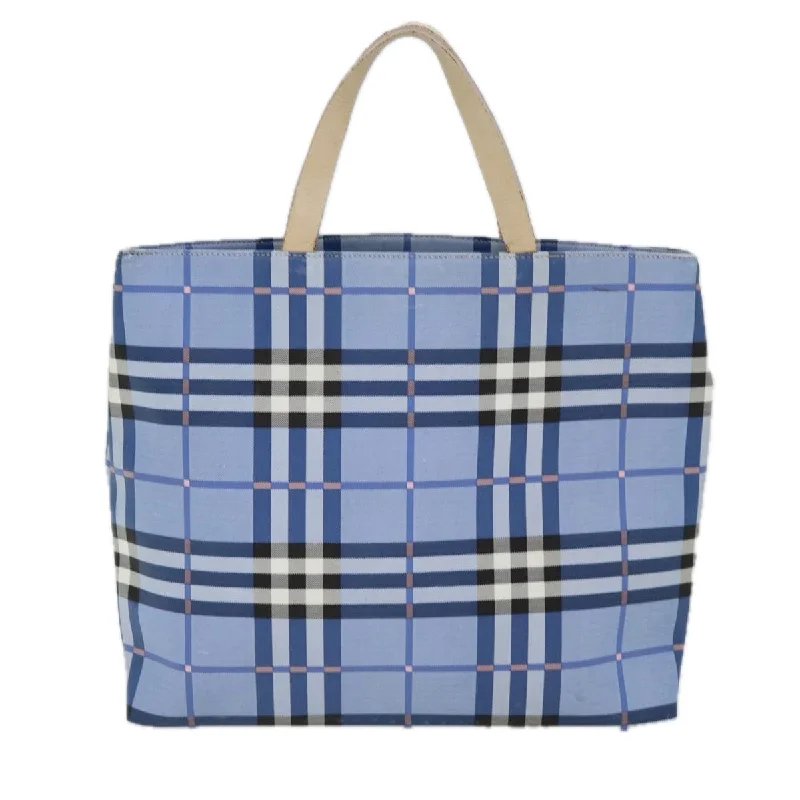 High - Capacity Burberry Duffle Bags for Long TripsBURBERRY Nova Check Tote Bag Nylon Blue  73344