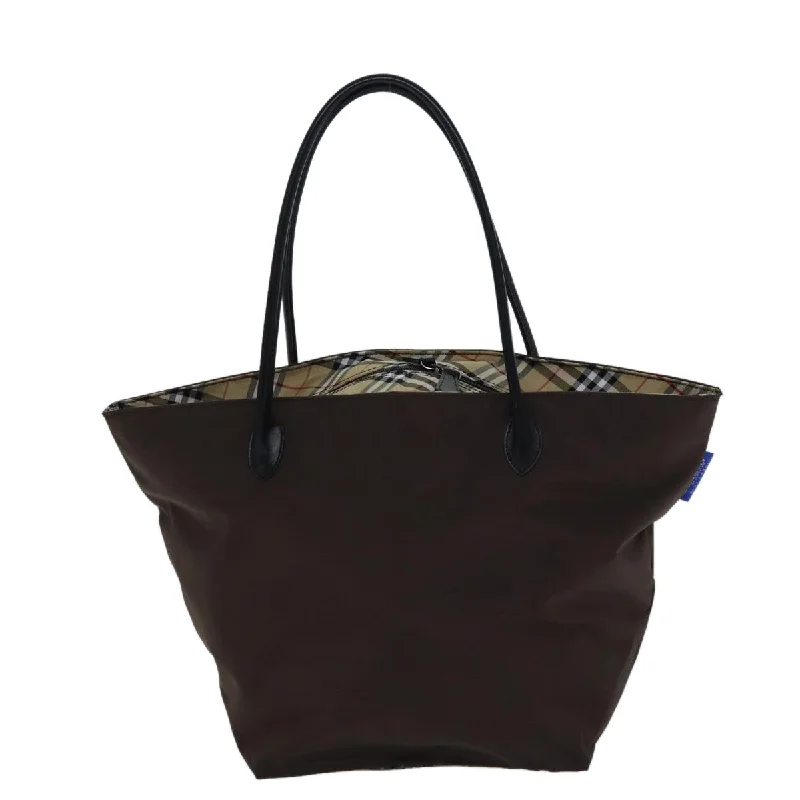 Customizable Burberry Bags with Personalized CharmsBURBERRYSs Nova Check Blue Label Tote Bag Nylon Brown  bs13863