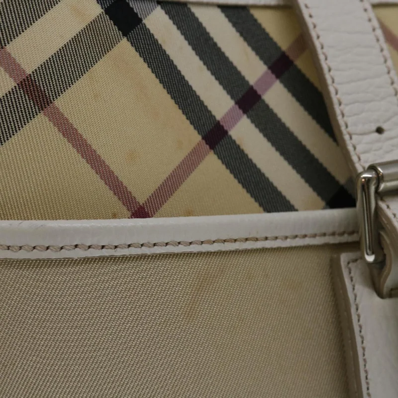 Two - Tone Burberry Bags for a Modern AestheticBURBERRY Nova Check Shoulder Bag Canvas Beige  67083